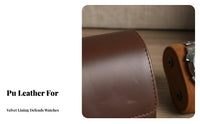 PU Leather Watch Box Soft Interior Lining Leather Watch Storage Case Scratch Protection for Journeyers, Women, Dresser Top, Business Trips, Holidays