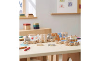 Pull-Along Toy Train Educational Wooden Train with Blocks Building Buildable for Toddlers, Playroom, Preschool