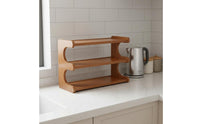 3-Tier Bamboo Seasoning Rack Space Saving Bamboo Seasoning Rack Countertop Seasoning Holder Easy to Clean Kitchen Organizer