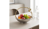 Fruit Bowl with Handle Versatile Tableware Elegant for Entryway, Home Decorators