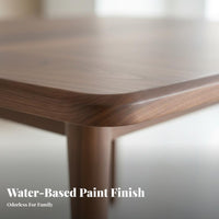 Solid Wood Dining Table Mortise and Tenon Joinery Black Walnut Rectangular Table Space-Saving Walnut Dining Set for Families, Living Room, Home Office