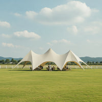 Three-Peak Tent UVF 50+ Outdoor Canopy Tent Protection Outdoor Canopy with Poles for Event Planners, Campers, Weddings, Camping
