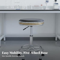 Adjustable Swivel Stool Easy to Clean Adjustable Wheeled Stool High Weight Capacity Commercial Seating for Technicians, Students, Workshop, Bar, Salon