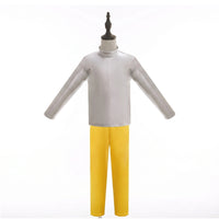 Shiny Silver Spacecraft Costume Yellow Trousers Spacecraft Stage Costume Smooth Finish Dress-up Item Long Sleeve for Children, Performance