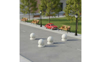 Versatile Scene Decor Miniature Stone Bollard DIY Project Material Model Traffic Barrier Long-Lasting ABS Plastic Sand Table Stone Pier for Hobbyists, Architectural Students, Dioramas
