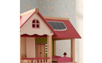Wooden Dollhouse Balcony Open-Frame Dollhouse Decorative Backboard Kids Toy for Children