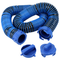 Easy to Use Flexible Drain Hose with End Caps Lightweight Corrugated Drain Hose Compact Corrugated Pipe Cap Nonperforated for RV Owners, Campsite Hookup