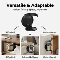 Drink Holder and Wall Mounted Folding Cup for Desk, Space Organizer for Dorm Room or Cabinet Door, Cartoon Style Material