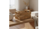 Paper Rope Storage Basket Stackable Braided Container Basket Toilet Paper Organizer for Vanity