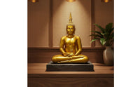 Thai Style Buddha Sculpture Temple Influenced Southeast Asian Buddha Statue Ornate Design for Restaurant, Hotel Entrance, Entryway