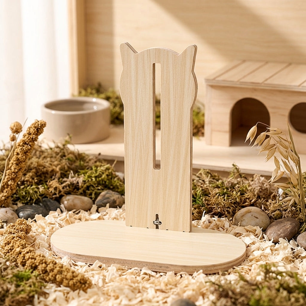 Ventilated Hamster House with 6.5cm Entry, Multi-Level Wood Hamster Toys and Accessories, Open Top for Dwarf Hamsters, Gerbils and Mice