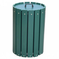 Weather Resistant Golf Course Sand Bin Long-Lasting Lidded Divot Mix Container Anti-Corrosion Round Plastic Wood Trash Can