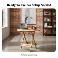 Foldable Design Solid Wood Folding Table Installation-No-Assembly Portable Wooden Dining Table Fully Assembled Collapsible Wooden Stand Space-Saving for Street Vendors, Apartment Dwellers, Market Stall, Outdoor, Camping, Balcony