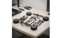 RC Car Metal Upgrade Kit Rough Terrain RC Car Parts with Wheels Convenient Damping System Tuning Kit for Model Builders
