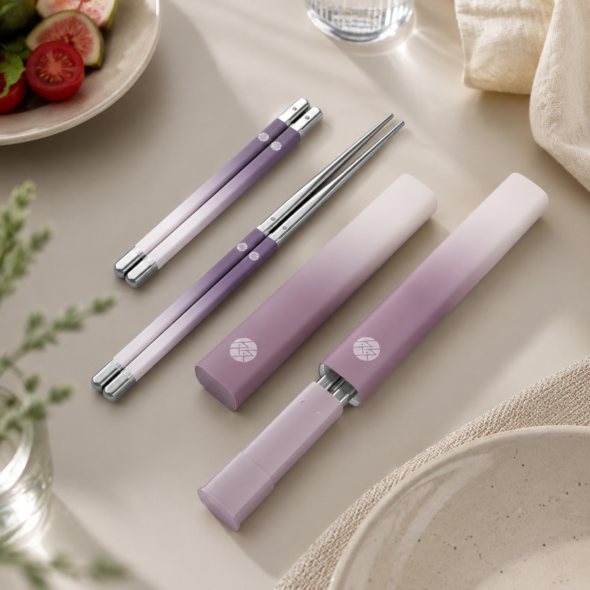 Foldable Chopsticks, For Bento, Portable Chopsticks, Stainless Steel, 127mm, With Compact Storage Case