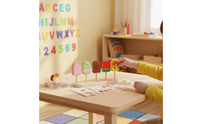 Wooden Ice Lolly Sorting Toy Smooth Edges Ice Cream Color Matching Activity 40 Fun Challenges Preschool Learning Game for Young Children, Kindergarten