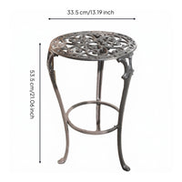 Cast Iron Flower Pot Stand Scroll Cutouts Ornate Plant Stand Rustic Antique Style