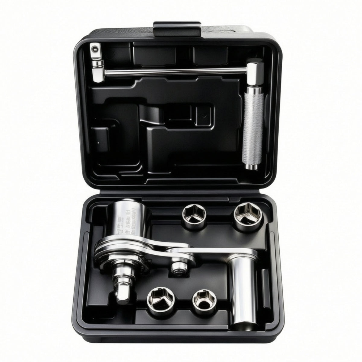Gear-Driven Tire Lug Wrench with Case Non-Slip Detachable Lug Wrench High-Leverage Tool Long-Lasting for Drivers, Garage