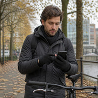 Winter Warm Cycling Fishing Gloves for Men and Women, Suede Lined, Thickened, Windproof, Non-slip, Touchscreen Compatible