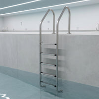 5-Step Pool Ladder Rust Resistant Swimming Pool Ladder with Handrail Easy to Install for Contractors, Backyard Pools