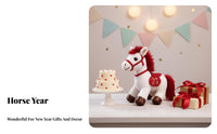 Traditional Horse Year Symbol Toy Great Gift Soft Horse Toy Good Fortune Symbol Stuffed Small Horse Doll for Children, Adults, Birthday Parties
