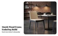 Nordic Design Curved spinerest Wooden Chair sturdy Wood Construction Curved spinerest Side Chair Modern Minimalist Dining Room Seating Upholstered Seat for Restaurant Owners, Interior Designers, Homeowners, Cafe, Hotel, Study, Home Office