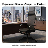 Ergonomic Recliner with Footrest 160-Degree Recline Reclining Task Chair with Leg Rest Highspine Pivoting Seat for Managers, Resting, Working