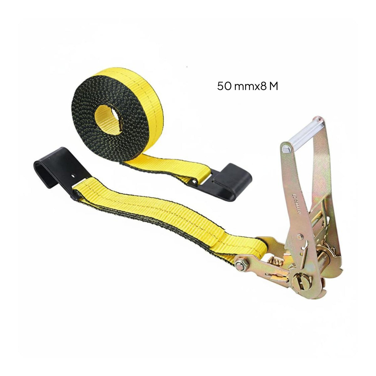 Abrasion Resistant Ratchet Tie down Strap Easy Release 2 Inch Flat Hook Strap for Truck Drivers, Warehouse Workers, Flatbed Trailers, Moving