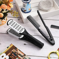 2 Pieces Detangling Boar Bristle Hair Brush Anti-Frizz Hair Straightening Clamp Hollow Vented Design for Salon