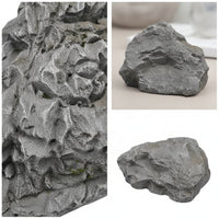 12 Pieces PU Foam Rock Model Rough Textured Foam Rock with Lichen Decorative Artificial Stone Lightweight Decor Irregular
