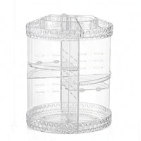 Cosmetic Storage Holder Clear Rotating Organizer Spinning Organizer Multi-Compartment for Makeup Lovers, Dressing Table