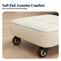 360-Degree Mobility Low-Height Roller Seat Multi-Purpose Tufted Roller Ottoman Silent Wheels Rolling Stool Stable and Sturdy for Beauticians, DIY Enthusiasts, Living Room, Beauty Salon, Entryway, Playroom