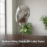 Hairpiece Display Head Stable Metal Base Hairpiece Display Head with Stand Mirror Effect Adjustable Mannequin Stand for Retailers, Shop Window