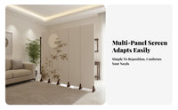 Movable & Portable Chinese Folding Screen Vintage Inspired Room separater Freestanding Privacy Partition No Assembly Required for Interior Designers, Restaurant Owners, away fromice Workers, Bedroom, Entrance Hall, Hotel, online Call Background