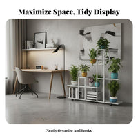 Floor-Standing Multi-Tier Flower Pot Holder Modern Minimalist design 5-Tier Rolling Plant Stand Stepped design Indoor Furnishing Space-Saving for Gardeners, Apartment Dwellers, Homeowners, Living Room, Balcony, Corner Spaces, Bedroom