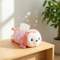 Vehicle Tissue Box Cover with Character Pattern Soft Cartoon Animal Tissue Box Cover Cute for Families, Road Trips