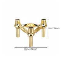 Light Luxury Design Tripod Taper Candle Holder Creative Centerpiece Modular Candle Holder Alloy Construction Stackable Candlestick for Restaurant, Tabletop, Wedding