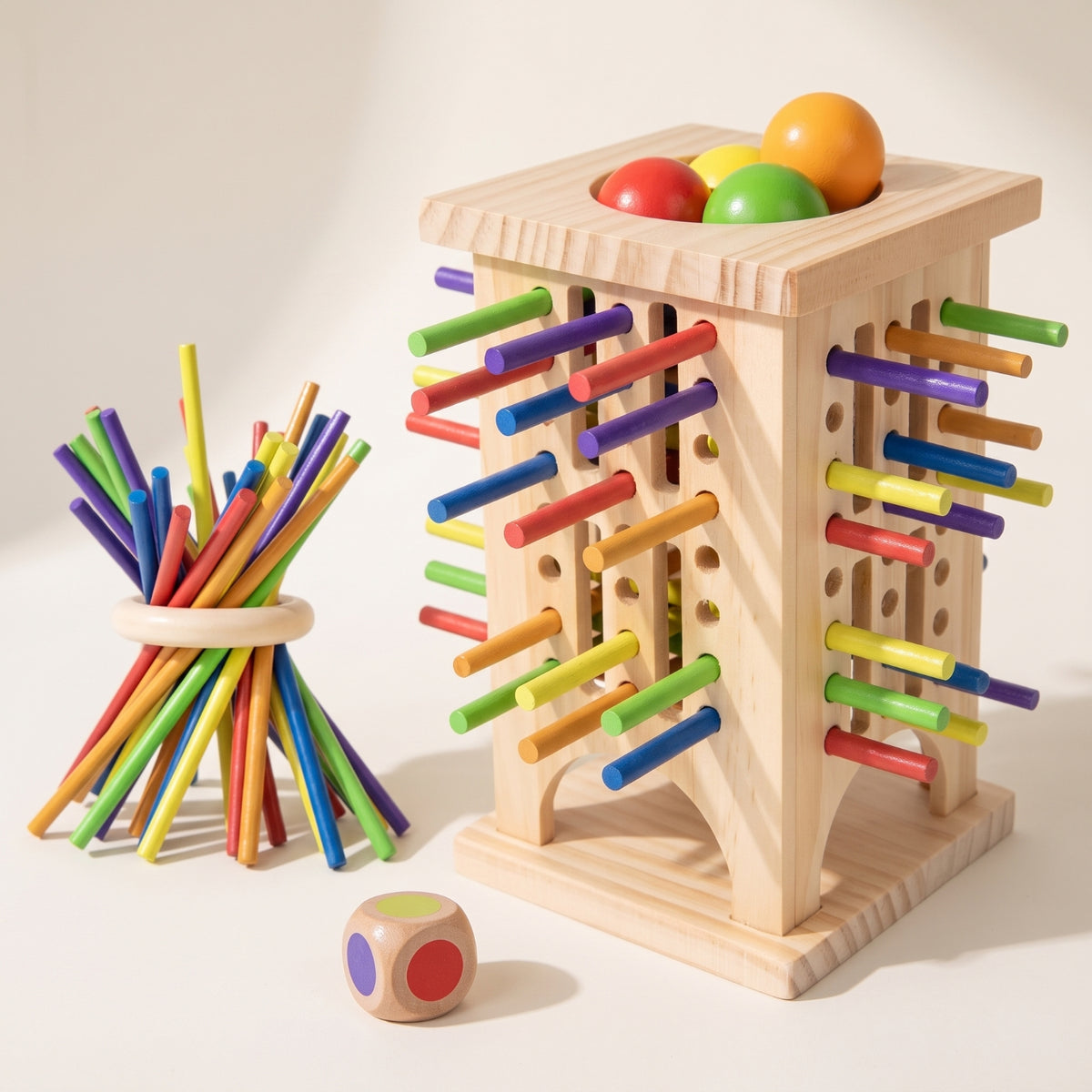 Wooden Game with Sticks Fine-Motor Developmental Toy for Preschoolers