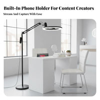 Foldable Design Shadowless Beauty Light 360 Degree Rotatable Head LED Lash Light Stable Base LED Esthetician Lamp Double Control for Nail Technicians Artists, Content Creators, Spa, Medical Facility, Home Studio, Workshop