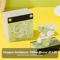 168 Sheets Chinese Design 3D Dragon Memo Pad Creative Gift Dragon Paper Carving Notepad Dustproof Acrylic Case for Gifting