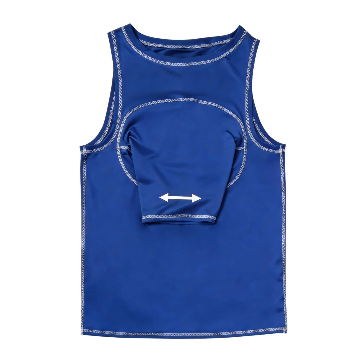 Stretch Material Sleeveless Golf Practice Vest Contrast Stitched Trim One-Sleeve Training Top Fitted Athletic Shape Swing Training Vest Round Neckline for Golfers