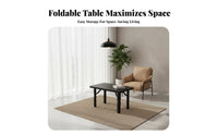 Foldable Folding Leg Dining Table Multi-Functional Portable Furniture Space-Saving Collapsible Surface Easy Setup for Apartment Dwellers, People with Small Areas, Living Room, Outdoor, Office, Kitchen