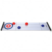 Tabletop Curling Set with Roll-up Mat Lightweight Tabletop Curling Game Foldable
