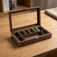 Safeguarding Compartment Box with Latch Rectangular Display Case Low-Height Organizer for Countertop