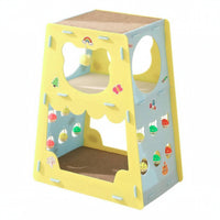 Cardboard Cat House with Scratch Pads Sturdy Cat House with Scratch Pads Pet Furniture Cozy Eco-Friendly for Cats, Living Room