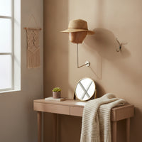 Mannequin Head Display Rack Wood-Grain Wall Mount Hairpiece Stand Reusable Hat Display with Wall Mount for Salons, Boutiques