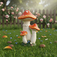 Realistic Design Simulation Fungus Statue Weather Resistant Large Fungus Garden Decor Handmade Outdoor Decoration for Yard, Patio, Balcony