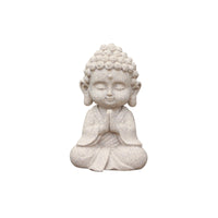 Meditating Buddha Figurine Stone-Look Sculpture Compact for Tea Table, Altar
