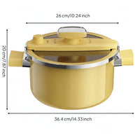 Enameled Pot with Glass Lid Gas Cooktop Stockpot with Glass Lid Even Heating Enamel Soup Pot for Home Cooks