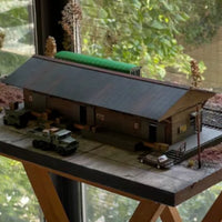 Unassembled Miniature Warehouse with Woodgrain Wooden Warehouse Model 1:87 Buildings Realistic for Industrial Scenes